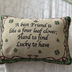 Decorative Pillow with Four Leaf Clover Design